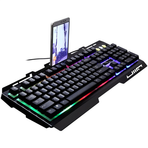 Combinación de teclado y ratón para videojuegos, teclado con cable y luces de colores con 4 DPI ajustables para videojuegos, PC, portátil y MAC ► Foto 1/6