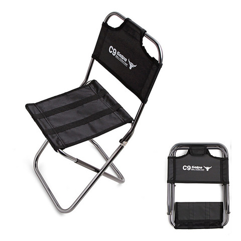 Mini tejido plegable atrás silla para pesca al aire libre portátil familia Picnic Camping taburete ► Foto 1/6
