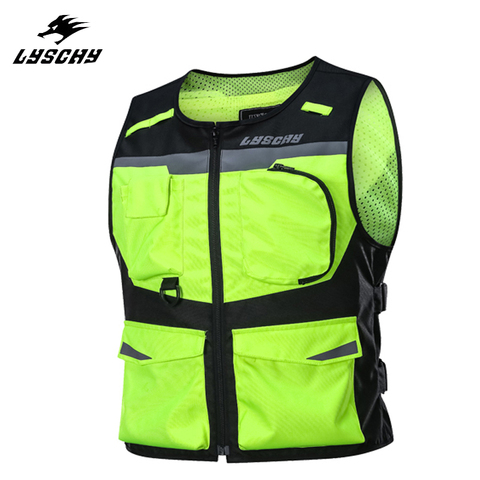 LYSCHY-Chaleco de motociclista para hombre, equipo de protección para Moto, Reflectante, resistente al viento, transpirable ► Foto 1/6