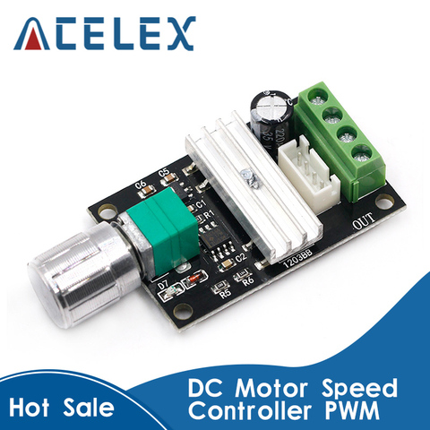 Regulador de velocidad del motor, potenciómetro de encendido/apagado ajustable, DC 6 a 12 V 24 V 28VDC 3A 80 W PWM ► Foto 1/6