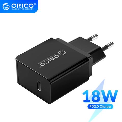 ORICO-cargador rápido PD 18W, tipo C, Mini cargador de pared portátil para iPhone 11Pro Max, xiaomi, Huawei ► Foto 1/6