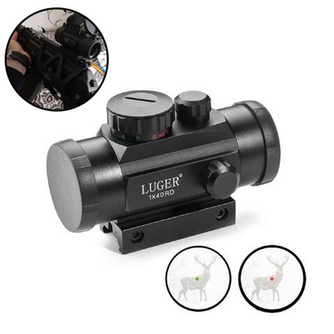 Riflescope 1X40 táctico punto rojo mira visor caza holográfica