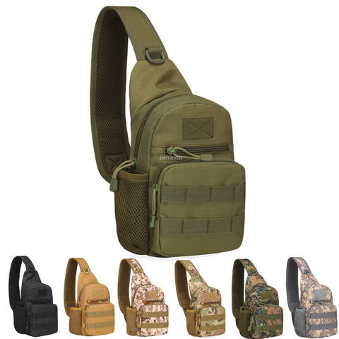 800D bolso de pecho deportivo táctico Oxford impermeable para hombres y mujeres, senderismo, Camping, escalada, bolso cruzado Molle, bolso de hombro militar ► Foto 1/6