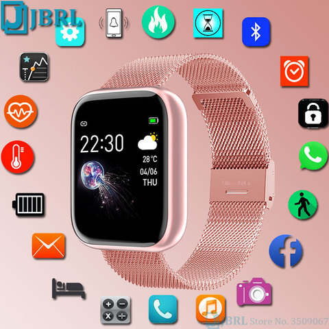 Reloj inteligente de acero inoxidable para hombre y mujer, reloj deportivo para Android IOS y hombre ► Foto 1/6