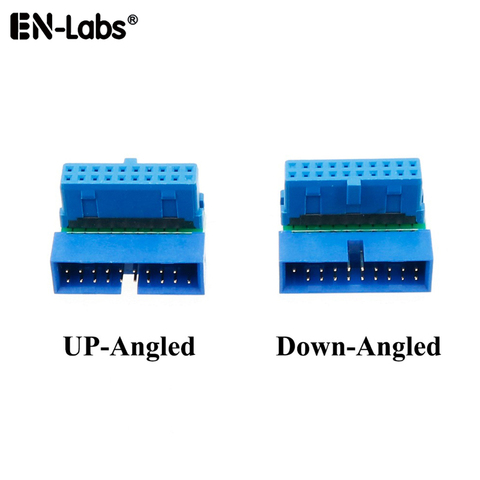 USB 3,0 20pin acodado 90 grados extensión de macho a hembra adaptador, placa base UB3.0 19pin conector Plug Splitter Cable Extender ► Foto 1/6