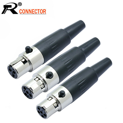 Mini conector de Cable XLR de 3 pines, 4 pines, 5 pines, hembra, para soldadura, micrófono, pequeño, XLR, 10 unids/lote ► Foto 1/6