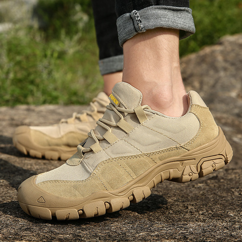 Zapatillas de entrenamiento al aire libre para hombre, zapatos de senderismo, antideslizantes, impermeable, transpirables, botas del ejército, ideal combate táctico y trekking, para desierto ► Foto 1/6