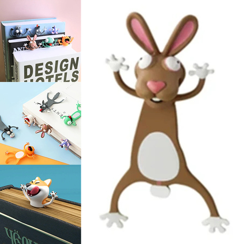 Marcapáginas estéreo 3D creativo, marcador animales de dibujos animados, Gato Kawaii, marcapáginas con Panda de páginas ► Foto 1/6