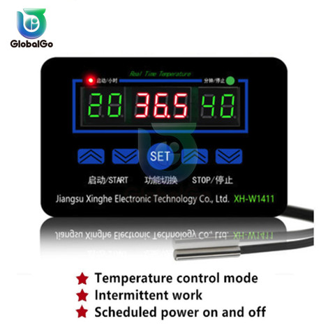 XH-W1411 LCD tres pantallas termostato Digital multifunción controlador de temperatura Sensor-55 ~ 120 grados Celsius AC110-220V 12 V ► Foto 1/6