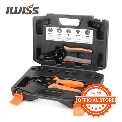 IWISS-Juego de Herramientas de prensado de cables de cambio rápido, juego de conectores de engaste, Kit de alicates con 5 troqueles de cambio (2546B/48B/02C/06WF/6) ► Foto 1/6