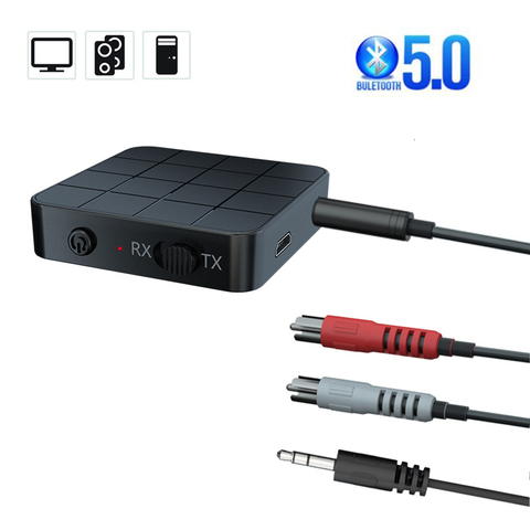 Receptor y transmisor de Audio con Bluetooth 5,0 adaptador inalámbrico estéreo con micrófono para coche, TV, PC y auriculares, 3,5mm, AUX, Jack, RCA, USB ► Foto 1/6