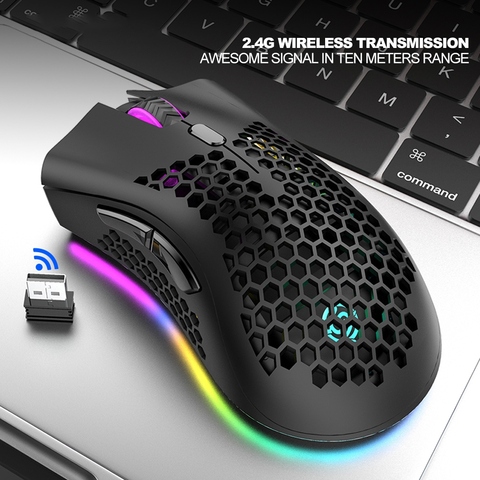 BM600-ratón profesional de 7 botones para Gaming, Mouse inalámbrico de 2,4 Ghz con retroiluminación RGB para PC/portátil ► Foto 1/6
