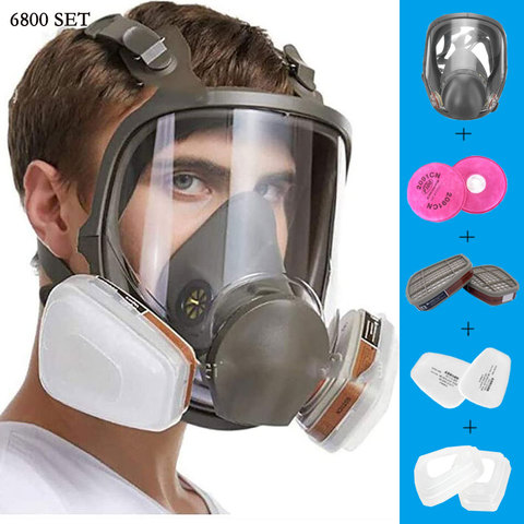Anti-niebla 6800 respirador de cara completa máscara de Gas de pintura Industrial mascarilla para fumigación de trabajo de seguridad de formaldehído protección ► Foto 1/6