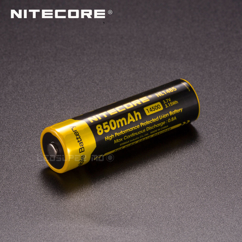 Nitecore-batería de iones de litio recargable, 2 uds., alto rendimiento, NL1485, 850mAh, protección, 14500 certificado por CE y RoHS ► Foto 1/1