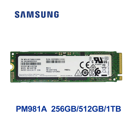 SAMSUNG-unidad interna de estado sólido, NVME SSD, PM981A, 256GB, 512GB, 1TB, M2, NVMe, PCIe 3,0x4, ordenador portátil de escritorio ► Foto 1/6