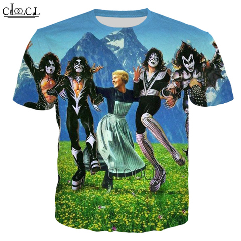 HX-Camiseta de banda de Rock KISS para hombre y mujer, camisa con estampado 3D de gran tamaño, Harajuku, informal, salvaje, Tops, envío directo, novedad ► Foto 1/6