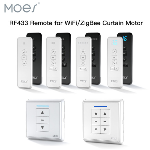 Emisor remoto RF433 para control de WiFi, Motor de cortina ZigBee, transmisor de pared de mano, múltiples canales opcional ► Foto 1/6