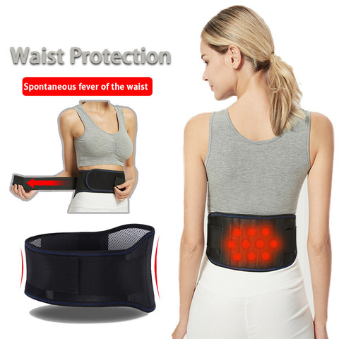 Cinturón de turmalina magnético para la espalda, masajeador ortopédico de soporte de cintura con 4 placas, 1 pieza ► Foto 1/6