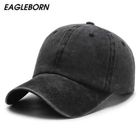 Nuevo Negro lavado paño Casual gorra de béisbol para hombres y mujeres primavera Retro otoño sombra sólida tapa hombres Graffiti pintado a mano de gorra de béisbol ► Foto 1/4