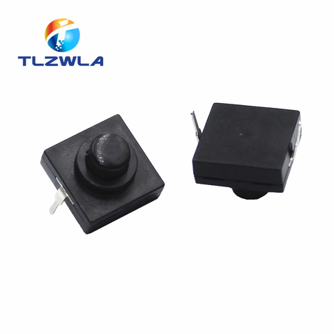 10 unids/lote Ultra-linterna fina interruptor de llave 12*12*9,4mm linterna interruptor 2 pie-Interruptor de bloqueo ► Foto 1/4