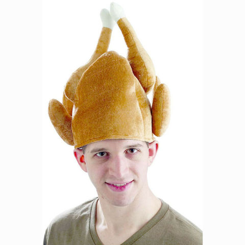 Sombrero de Acción de Gracias de pavo, novedad, cocido, pollo, pájaro secreto, Papá Noel, vestido divertido, sombrero de adultos ropa de fiesta, gorros ► Foto 1/5