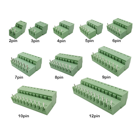 Conector de Bloque de terminales de tornillo PCB KF2EDG, Conector de ángulo recto de 2/3/4/5/6/7/8/9/10/12 Pines, 15EDG, 3,81mm, 10 Uds. (5 pares) ► Foto 1/3