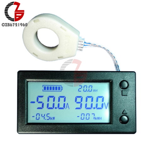 DC 300V 100A 200A 400A indicador de capacidad de la batería Digital voltímetro amperímetro Coulometer energía vatímetro Sensor Hall voltios ► Foto 1/3