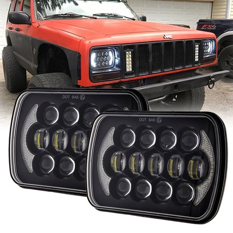 2022 nuevo 5x7 pulgadas 7 ''faro cuadrado 105 W Hi/Lo haz para 1986-1995 para Jeep Wrangler YJ y 1984-2001 Jeep Cherokee XJ ► Foto 1/6