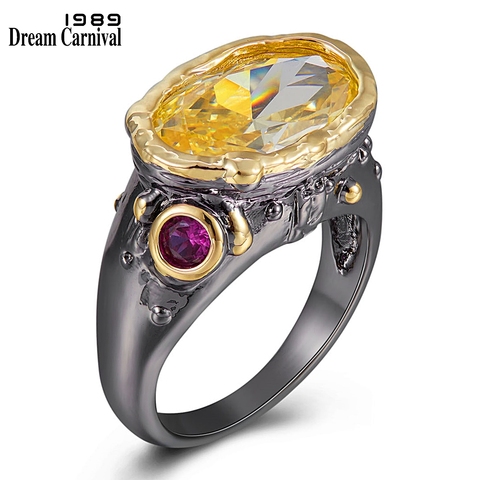 DreamCarnival-Anillos de circón cúbico Original deslumbrante de corte radiante para mujer, joyería gótica femenina de aniversario de boda, WA11786 ► Foto 1/6