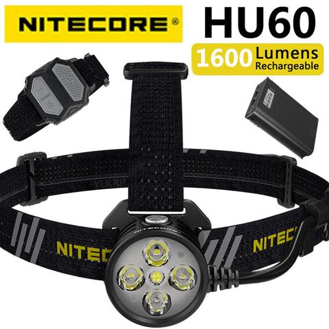 NITECORE-LED Original HU60 4 x CREE XP-G3 S3 + 1 x CREE XHP35 HD E2, salida máxima de 1600 lúmenes con foco/reflector ► Foto 1/6