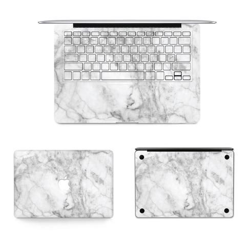 Pegatina de vinilo de mármol blanco para portátil, almohadilla de muñeca de piel superior para Macbook Air Pro, Retina de 12 