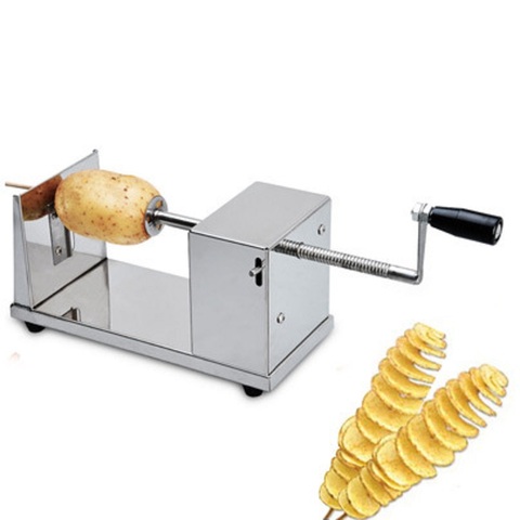 De acero inoxidable Manual máquinas de patatas Tornado espiral retorcida Taro cortador de virutas ► Foto 1/5