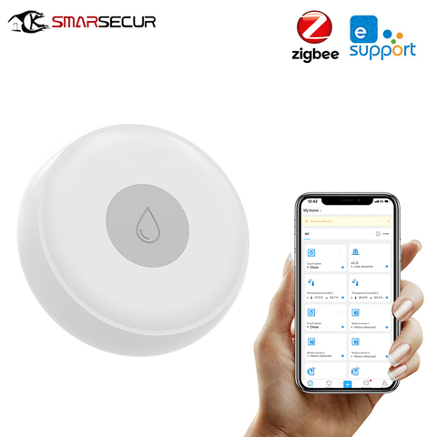 Ewelink Zigbee Smart agua fuga Sensor inalámbrico Detector de inundaciones fugas de agua de alerta de detección de nivel de agua de desbordamiento de alarma ► Foto 1/6