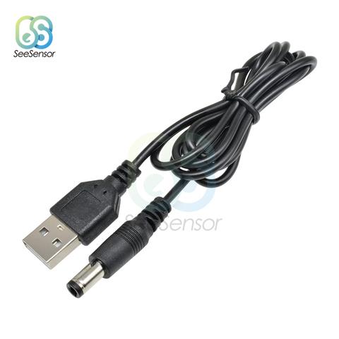 Puerto USB de 80cm a 5,5x2,1mm 5V CC conector de barril conector de Cable de alimentación USB convertidor adaptador Cable de extensión ► Foto 1/6