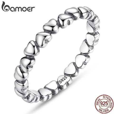 Bamoer Plata de Ley 925 auténtica Corazón de amor para siempre el anillo de dedo joyería Original regalo comercial GLOBAL FESTIVAL 2022 PA7108 ► Foto 1/6