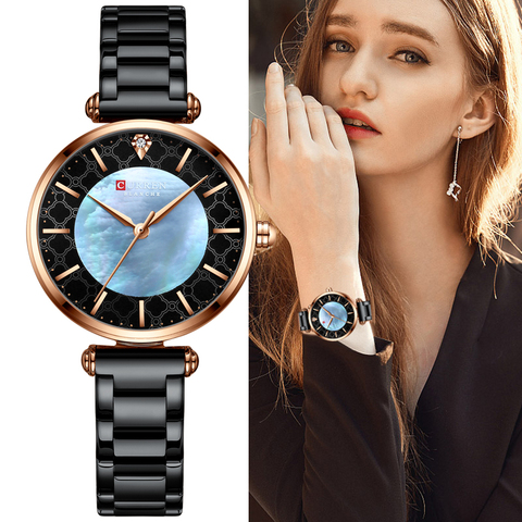 CURREN-Reloj de moda para mujer, pulsera creativa de acero, relojes impermeables para mujer, novedad ► Foto 1/6