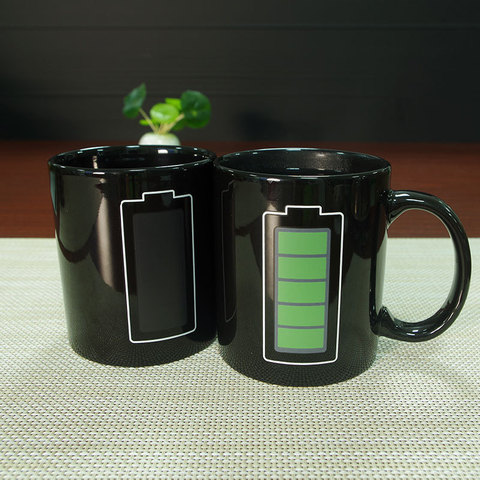 Taza mágica con batería creativa que cambia de Color, tazas de leche, té y café, decoloración de cerámica, regalos de novedad ► Foto 1/6