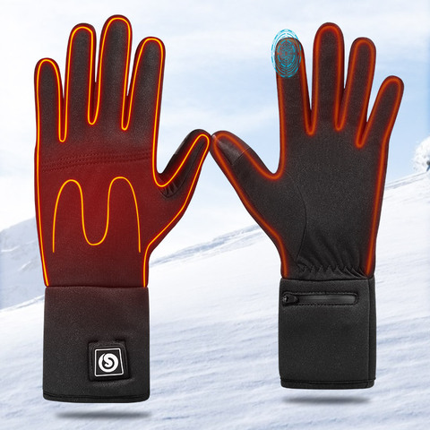 Guantes deportivos con revestimiento calentado de día lobo para correr con pantalla táctil guantes cálidos con calefacción de batería seguros y fiables unisex ► Foto 1/6