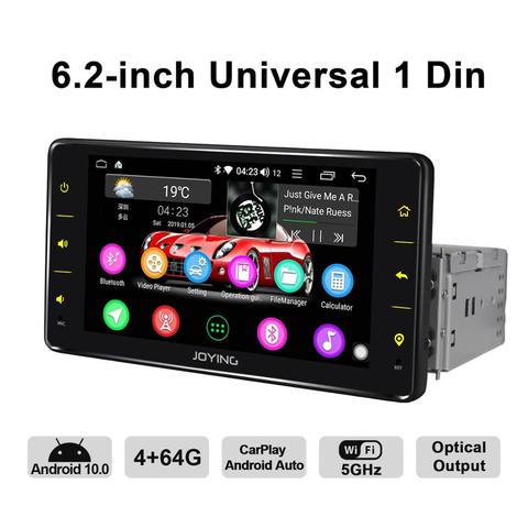 JOYING-Reproductor multimedia universal para el coche, dispositivo de 1 din con pantalla de 6,2 pulgadas, sistema Android, GPS, radio estéreo, DVR y cámara de visión trasera ► Foto 1/6