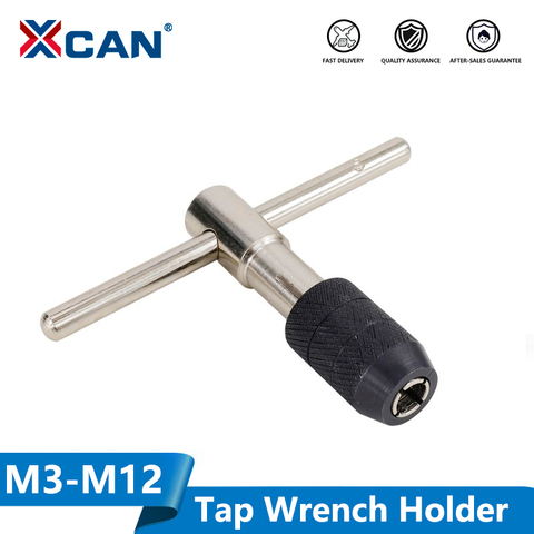 XCAN-llave de mano tipo T ajustable, soporte de rosca de tornillo, M3-M6(1/8-1/4) M5-M8(3/16-5/16), M6-M12(1/4-7/16), 1 ud. ► Foto 1/5