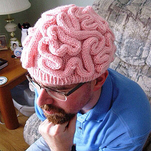 2022 De alta calidad De invierno sombrero adulto genial cerebro Gorro De punto a mano personalidad cerebro gorra De Crochet Gorro De Sombreros De Mujer ► Foto 1/6