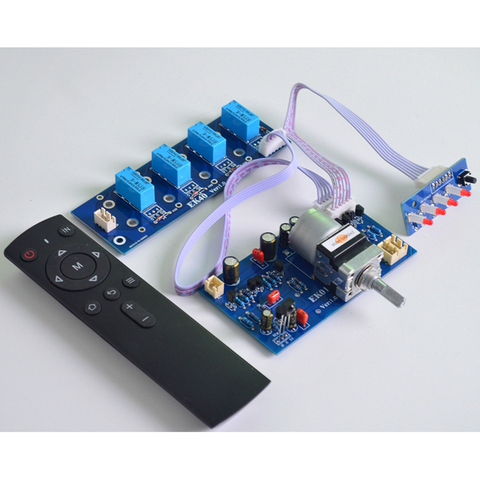 PREAMPLIFICADOR remoto con control de volumen, Selector de señal de entrada de Audio de 4 vías, conmutación + Silenciador para placa amplificadora HIFI, actualización T0006 ► Foto 1/5