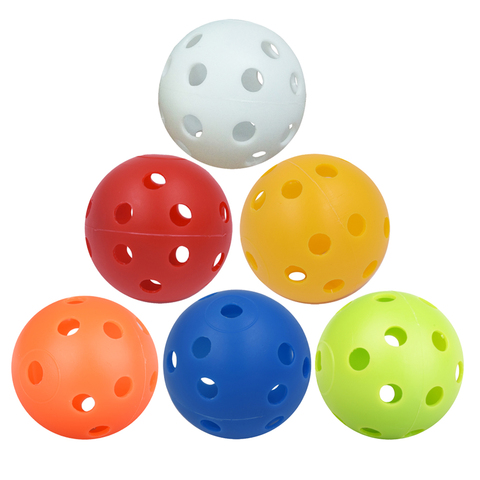 Bolas huecas de plástico para entrenamiento de Golf, 50 Uds., 41mm, con orificio, pelotas para practicar Golf al aire libre ► Foto 1/6