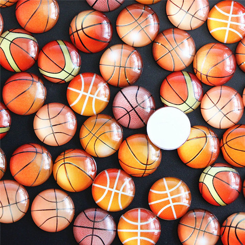 Cabujones de cristal con diseño de baloncesto, 8mm, 10mm, 12mm, 14mm, 16mm, 18mm, 20mm y 25mm ► Foto 1/2