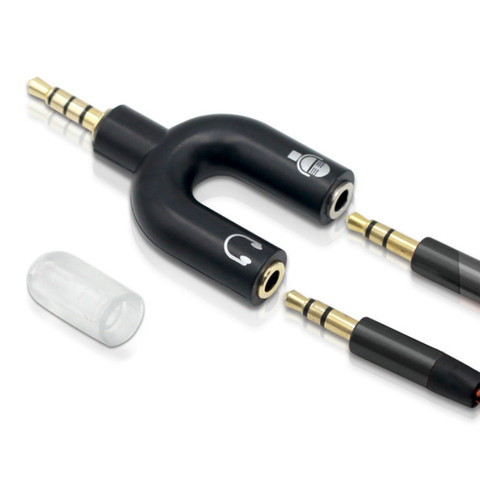 Adaptador convertidor de Audio de 3,5mm, accesorio divisor de auriculares para ordenador móvil y dos micrófonos ► Foto 1/6