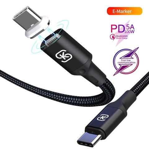 Cable USB 3,1 tipo C a USB C para MacBook Pro 100W PD carga rápida 4,0 3,0 para Samsung S10 Xiaomi Redmi K20 USBC cargador SIKAI ► Foto 1/6