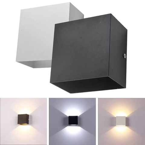 Lámpara LED de 6W para pared, AC85-265V de aluminio, proyecto de riel, lámpara de pared LED cuadrada, mesita de noche, pared del dormitorio, artes decorativas ► Foto 1/5