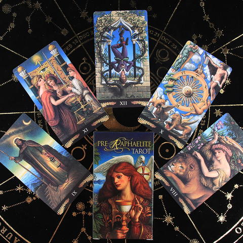 Lo Scarabeo-Tarot pre-raphaelite brillante, 78 cartas, que traerá una guía más alta, juego de adivinación de tu vida, juguete de fortuna ► Foto 1/4