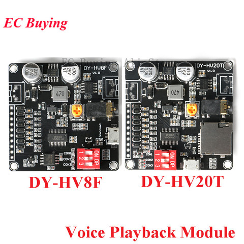 Módulo de reproducción de voz DY-HV8F, placa de reproducción de MP3, reproductor de música, 10W, 20W, 12V, 24V, Control de serie de reproducción, bricolaje, electrónico, Arduino, DY-HV20T ► Foto 1/6