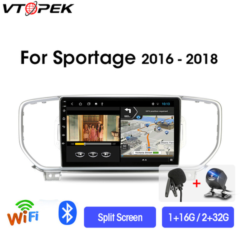 Vtopek-Radio multimedia con GPS para coche, Radio con reproductor, navegador, 9 pulgadas, 4G + WiFi, IPS, 2Din, Android 9,0, para KIA Sportage 4 2009-2016 ► Foto 1/6